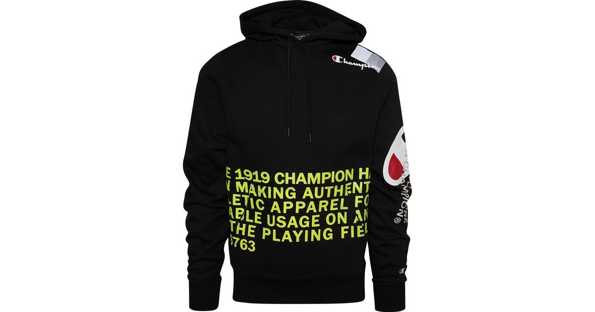 Champion Super Fleece Behind The Label Hoodie Sweatshirt in Black for Men |  Lyst