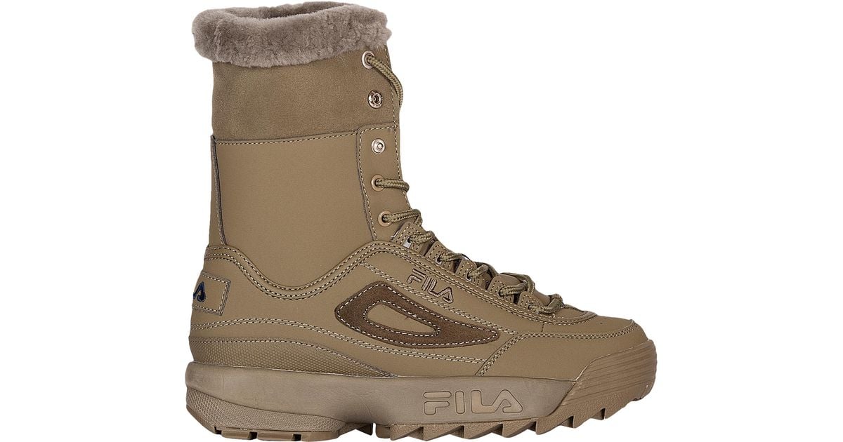 fila boots with fur green
