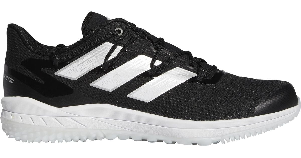 adidas Rubber Adizero Afterburner 8 Turf Baseball Shoes in Black/Silver/White (Black) for Men