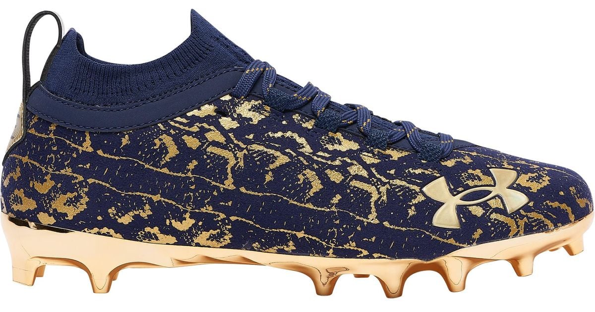 Under Armour Spotlight Lux Suede 2.0 Football Cleat Shoes in Blue for