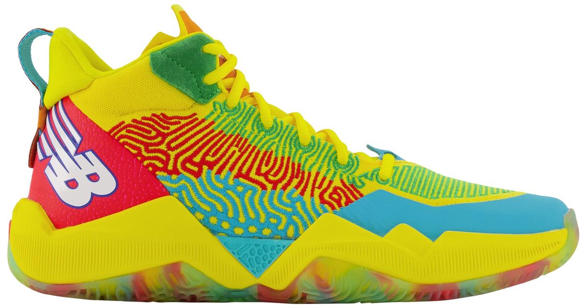 New Balance Synthetic Two Way Basketball Shoes in Yellow/Red (Yellow