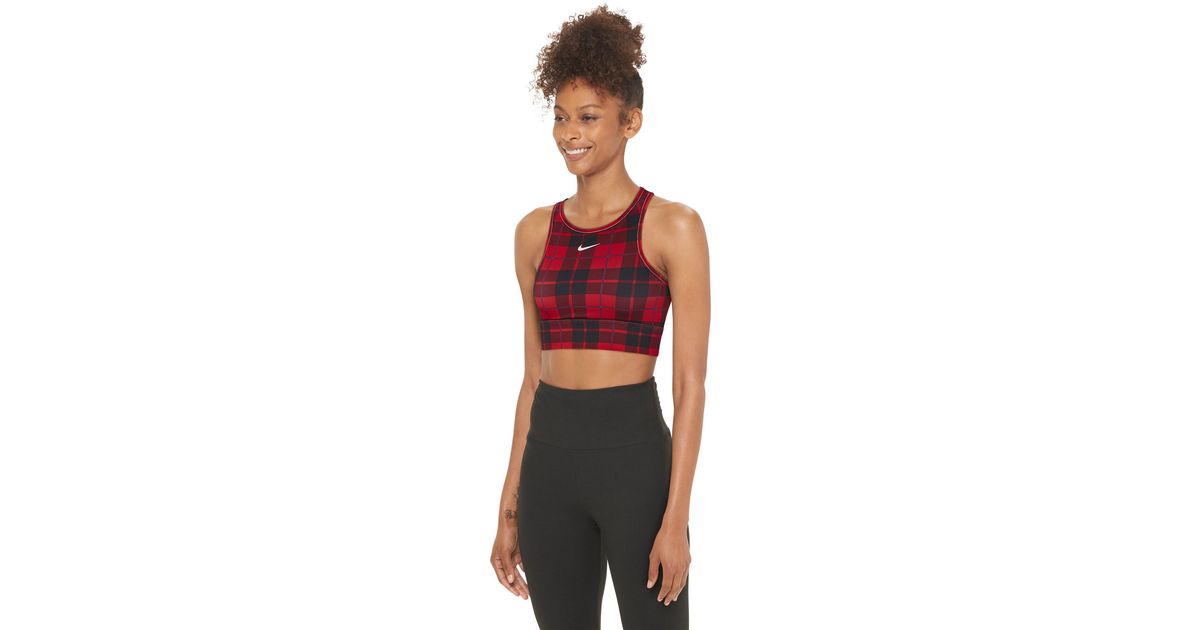 Nike Synthetic Plaid Sport Bra Top in 