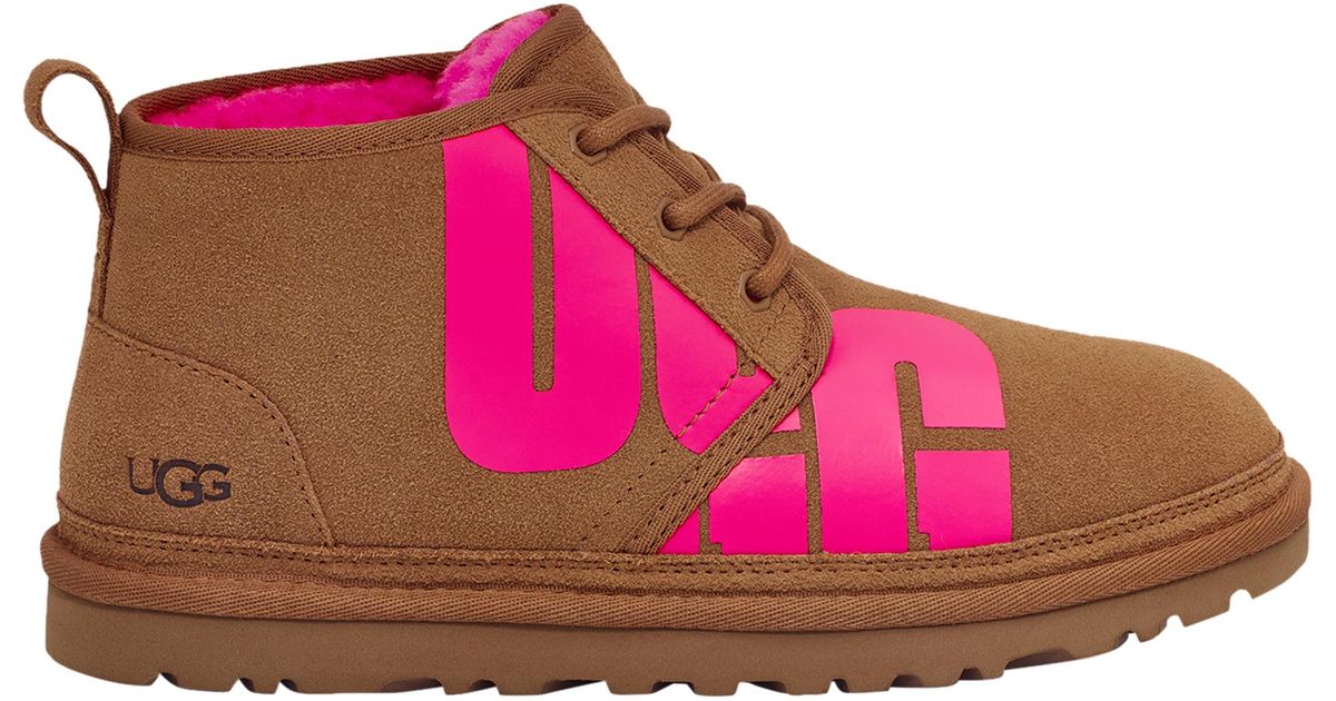 UGG Suede Neumel Chopped Shoes in Chestnut/Pink (Pink) Lyst