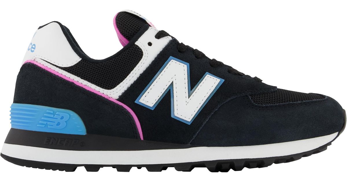 New Balance Rubber 574 Classic Running Shoes in Black/Blue (Blue) Lyst