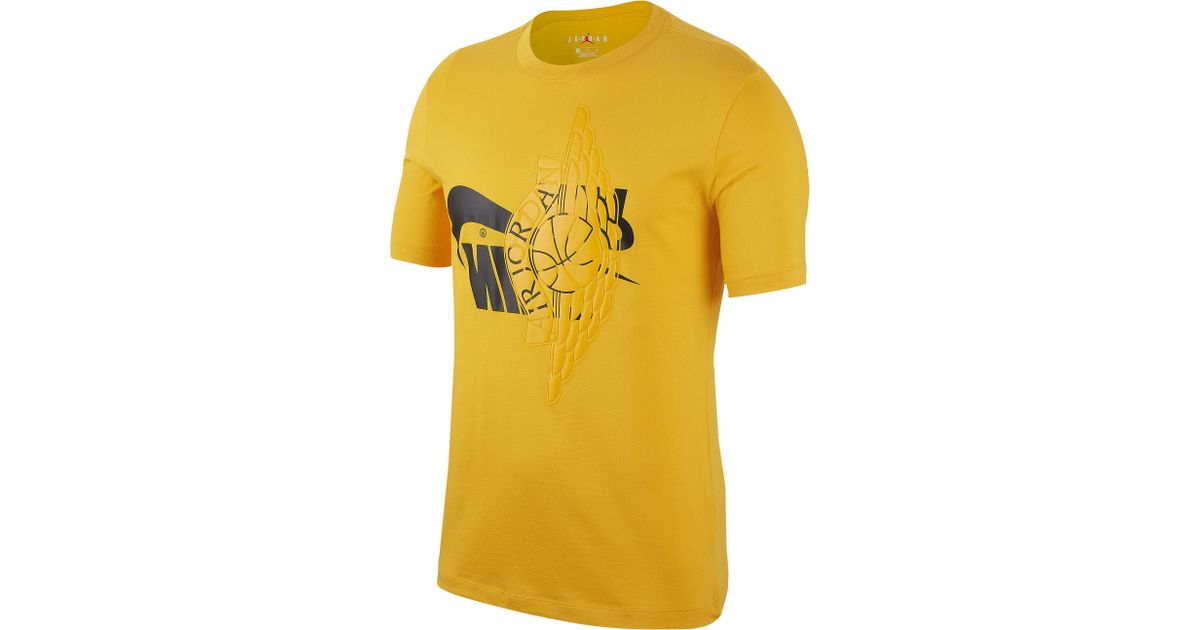 Nike Cotton Futura Wings T-shirt in University Gold/Black (Yellow) for Men  - Lyst