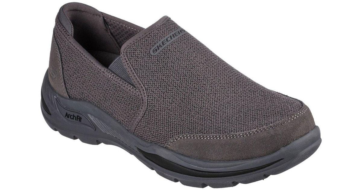 Skechers Canvas Arch Fit Motley Ratel Shoes in Charcoal (Grey) for Men ...