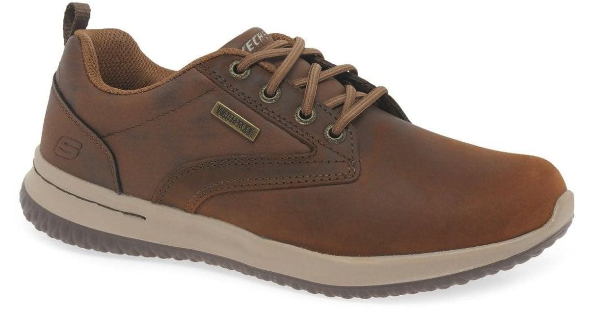 Skechers Delson Antigo Mens Waterproof Shoes in Brown for Men - Lyst