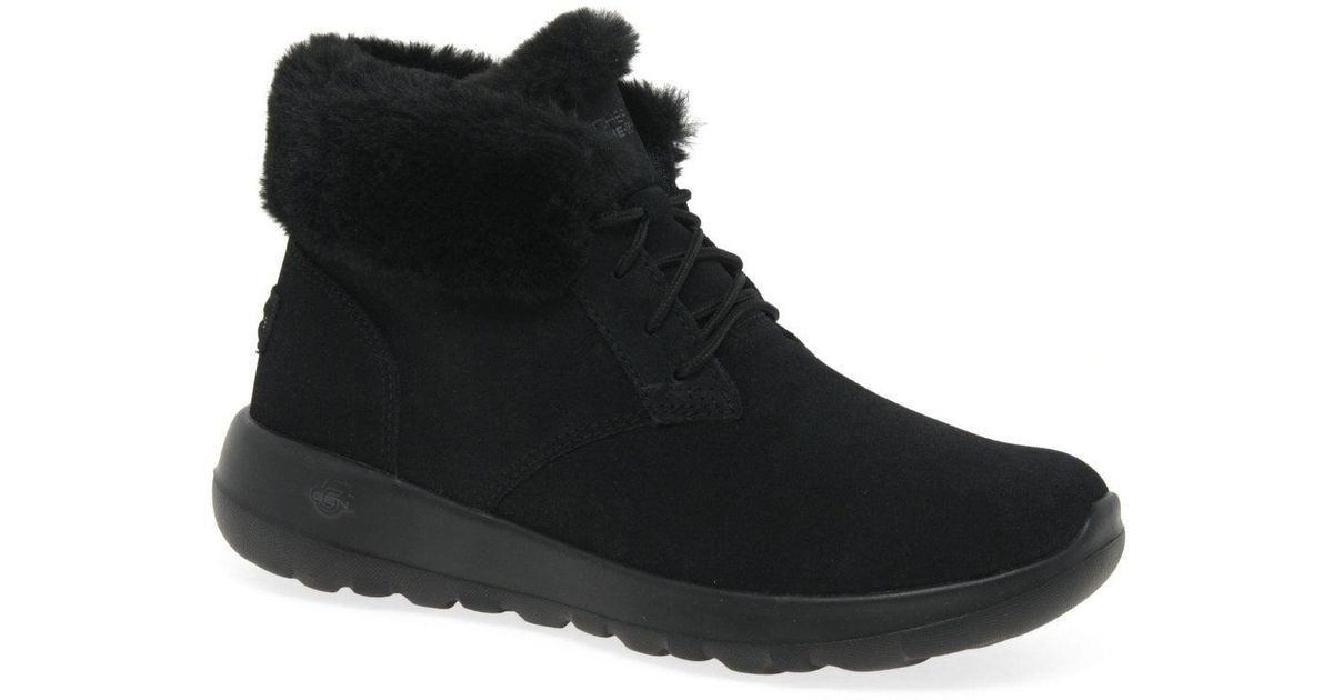 Skechers On The Go Joy Lush Boots in Black | Lyst UK