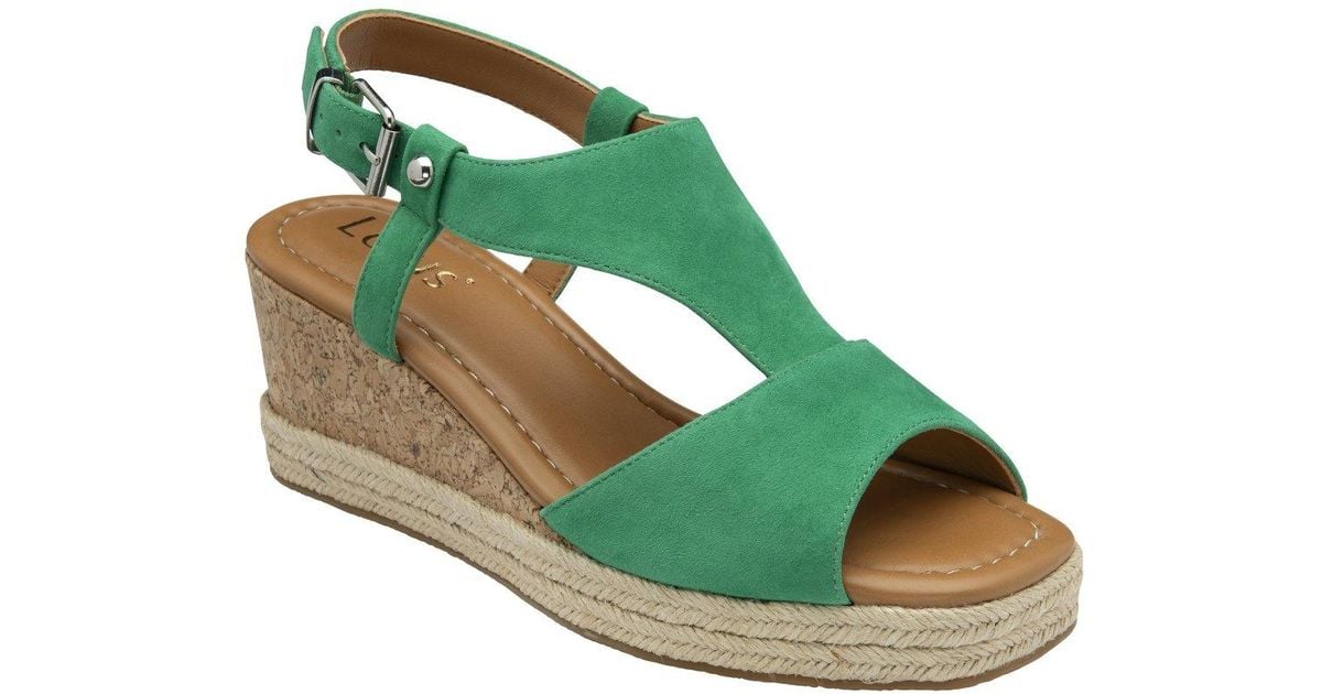 Ilaria Lotus Wedge Sandals Lotus Madalene Wedge Sandals In Green