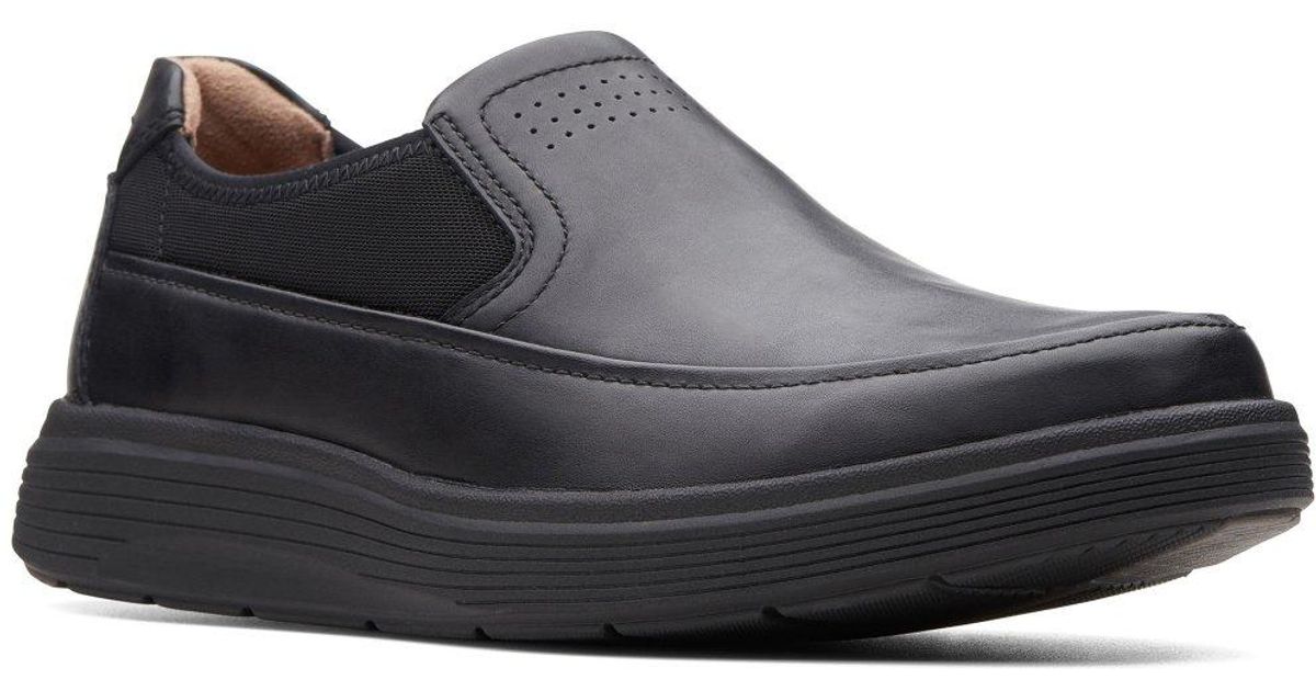 Clarks Un Abode Go Wide Fit Casual Slip On Shoes in Black for Men | Lyst  Australia