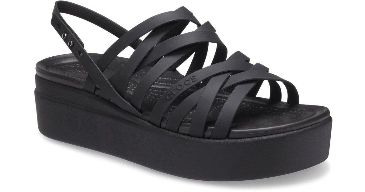 Crocs™ Brooklyn Strappy Low Wedge Sandals in Black | Lyst UK