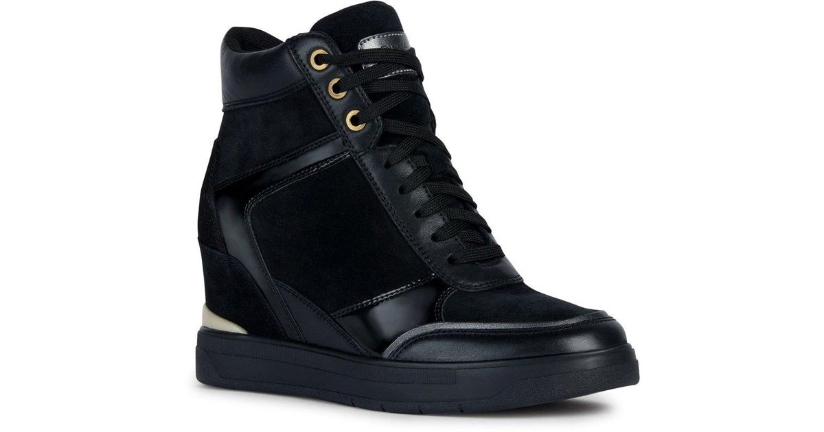 Geox D Maurica B Wedge Trainers in Black Lyst Canada