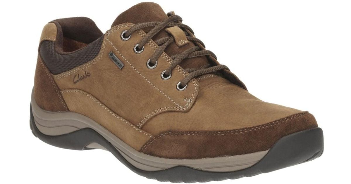 Clarks Baystone Go Gtx Mens Wide Casual Shoes in Brown for Men | Lyst UK