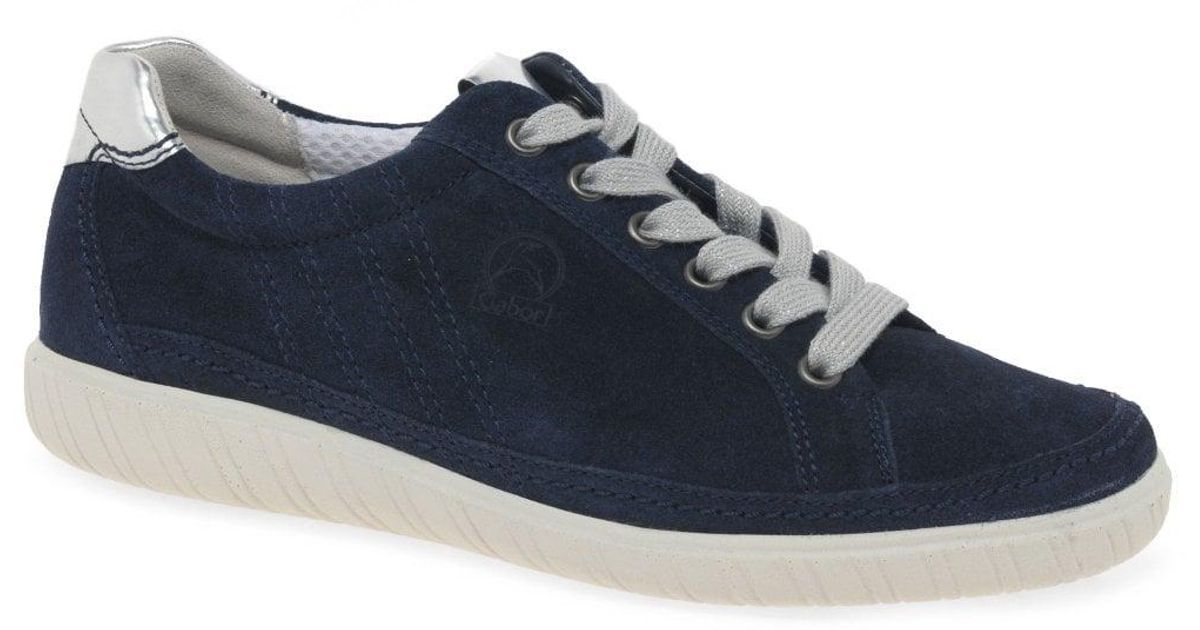 Gabor Leather Amulet Wide Fit Sneakers in Blue | Lyst Canada