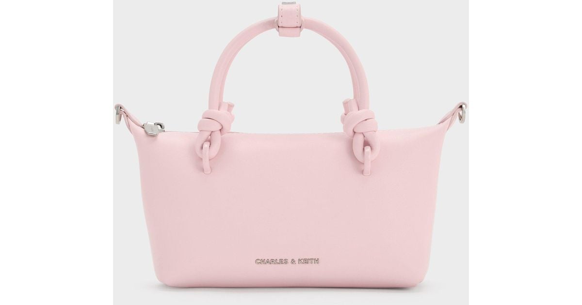 Charles & Keith Sammie Knotted-Handle Tote Bag in Pink | Lyst UK