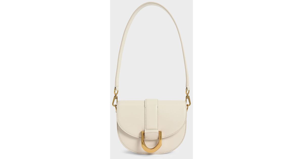 Charles & Keith Women's Micro Gabine Quilted Saddle Bag