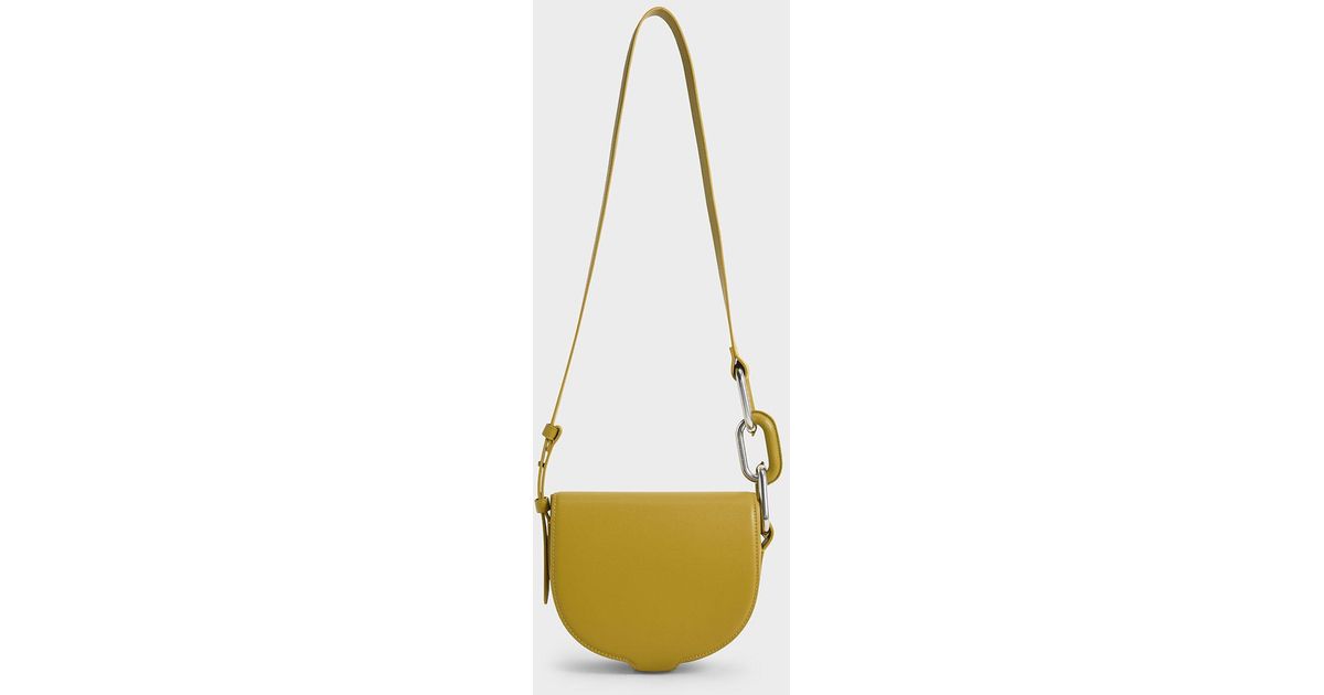 Charles & Keith Kora Saddle Crossbody Bag in White Lyst