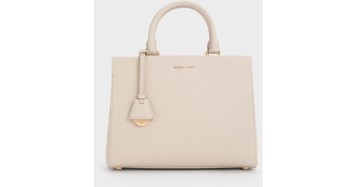 Charles & keith structured top handle bag sale