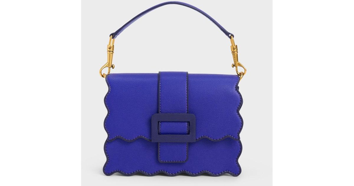 Charles & Keith Waverly Scalloptrim Bag in Blue Lyst