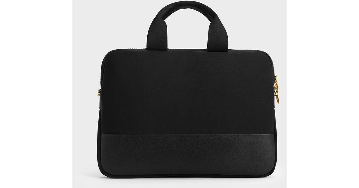 Charles & Keith Textured Laptop Bag in Black Lyst UK
