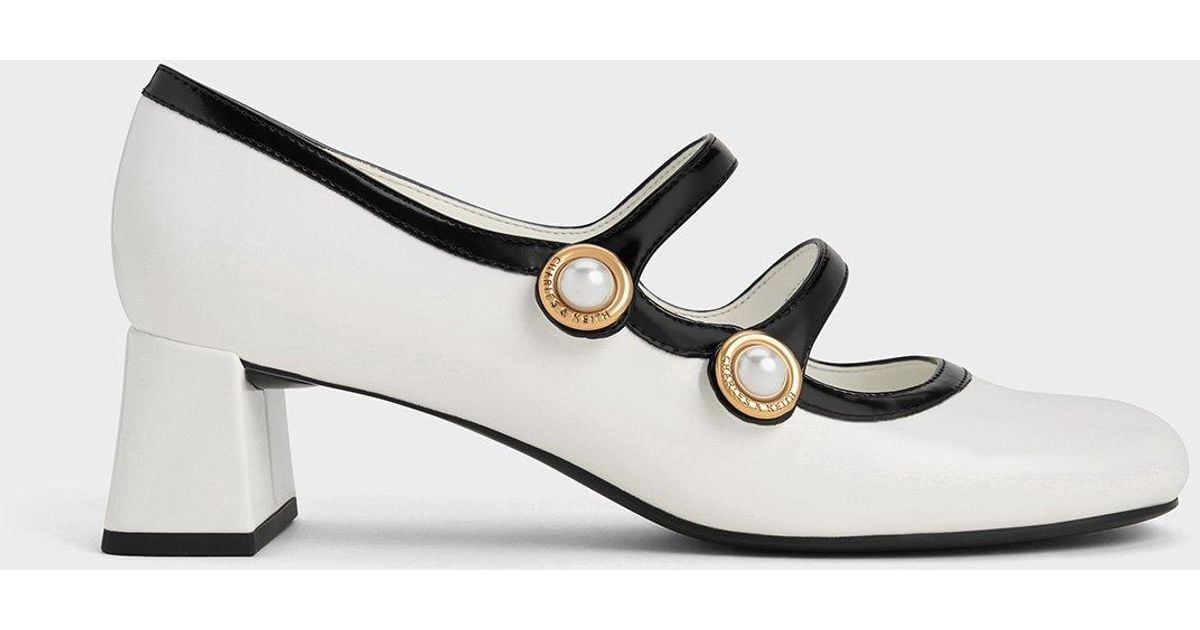 two tone mary jane pumps