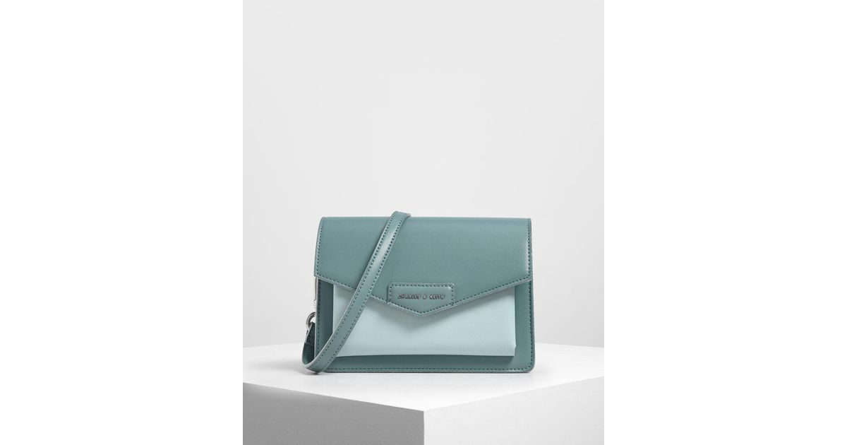 Charles & Keith Front Flap Crossbody Bag in Blue Lyst