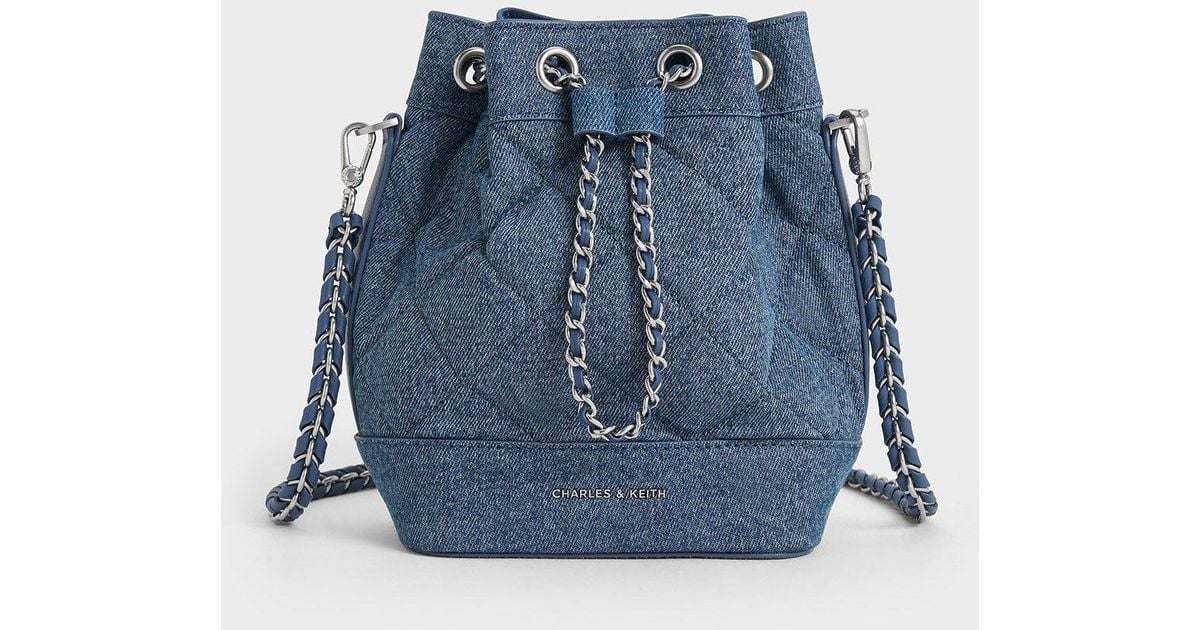 2way／QUILTING BAG／gray denim OVERSIZED QUILTED CROSSBODY BAG - GRAY DENIM | COS
