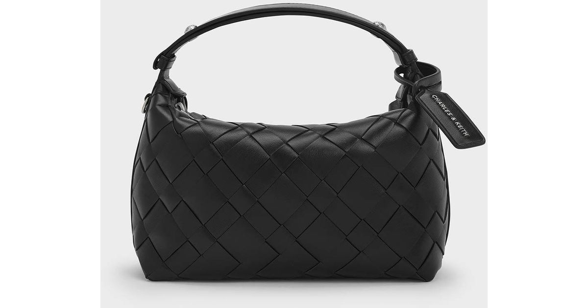 Charles & Keith Ivette Woven Shoulder Bag in Black | Lyst