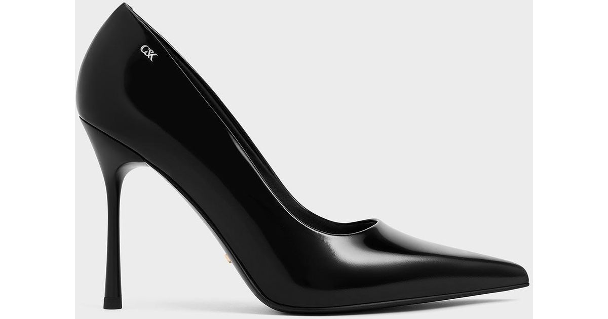 Charles & Keith Kyra Leather Pointed-toe Pumps in Black | Lyst UK