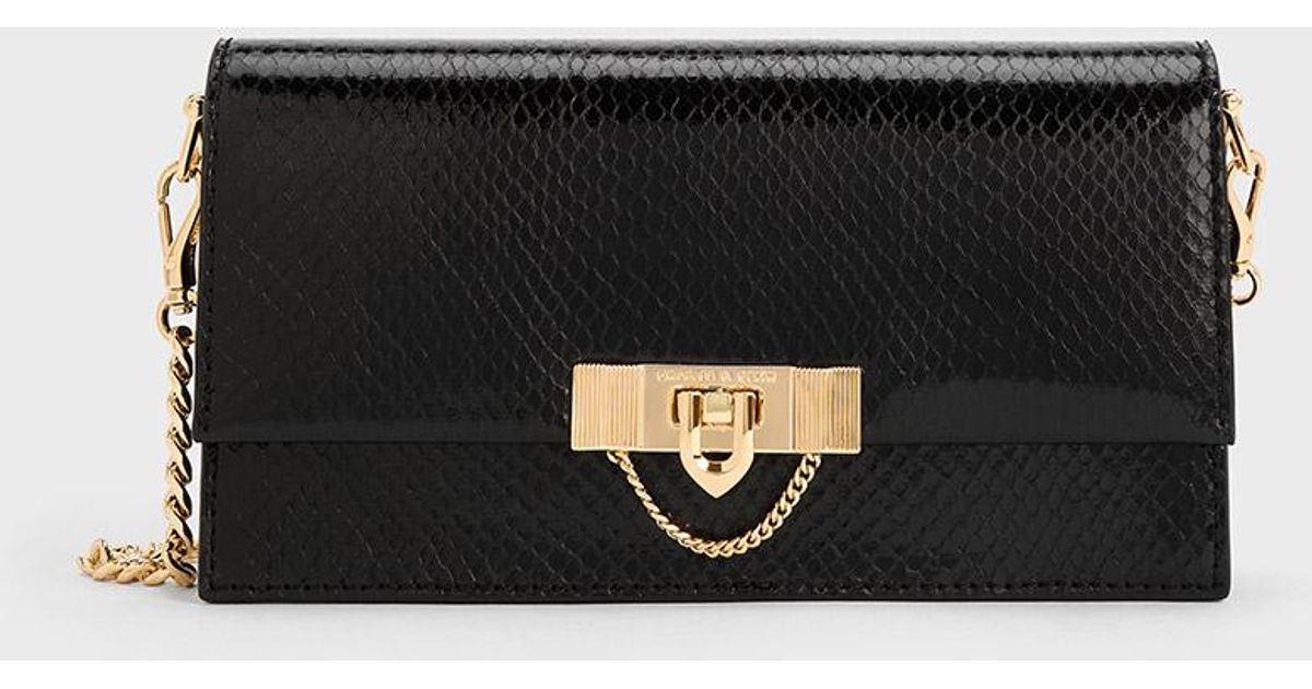 Charles & Keith Women's Tallulah Metallic Push-Lock Wallet