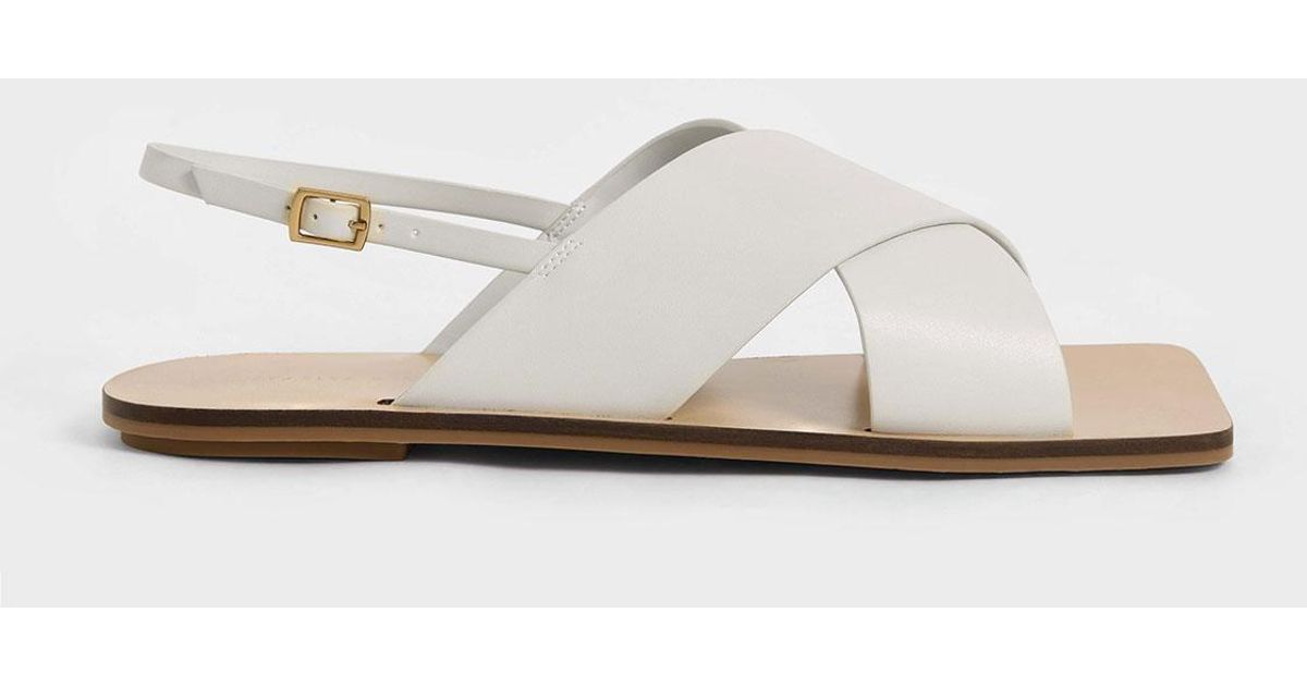 Charles & Keith Crossover Flat Slingback Sandals - Lyst