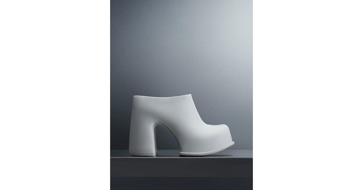 White Pixie Platform Ankle Boots | CHARLES & KEITH