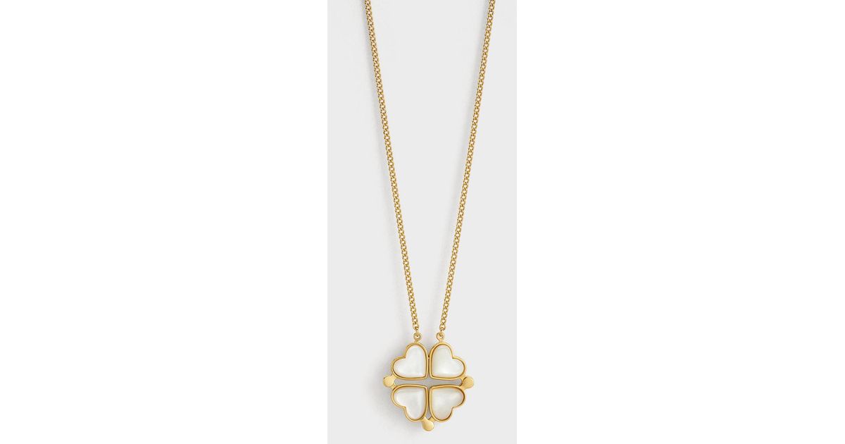 Charles & Keith Women's Annalise Clover Heart Necklace