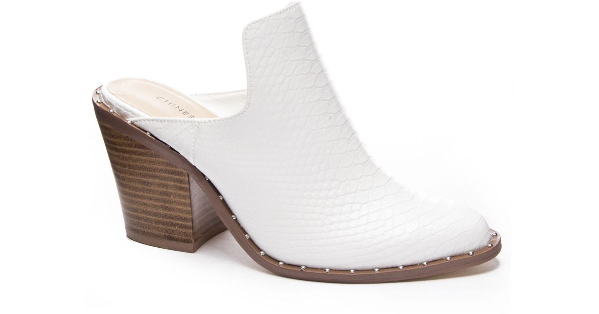 chinese laundry springfield mule white