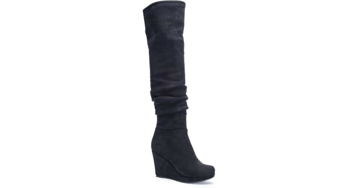 chinese laundry wedge over the knee boots