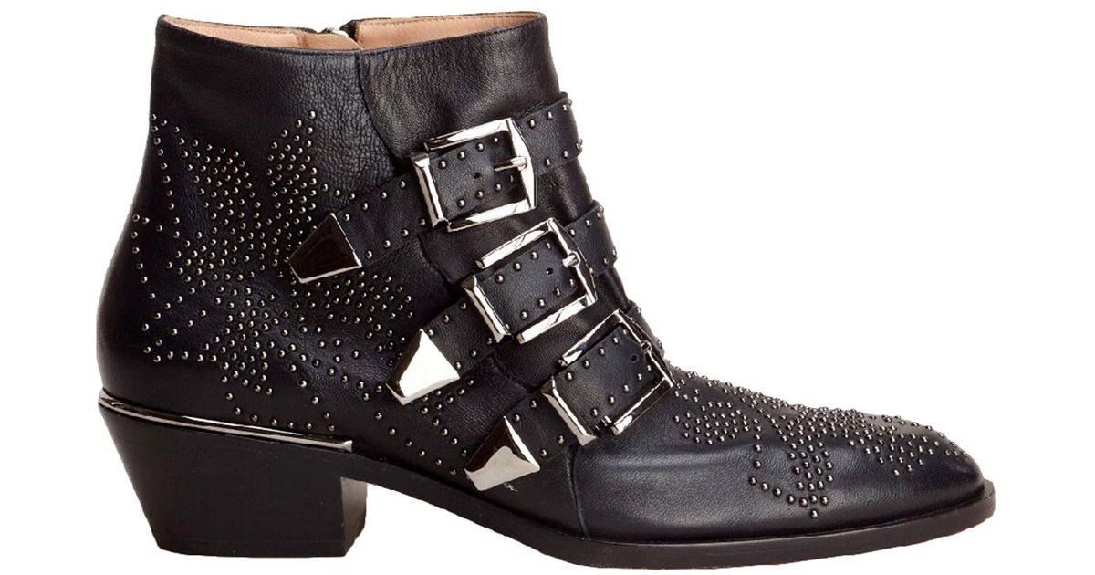 Chloé Susan Ankle Boots in Black | Lyst