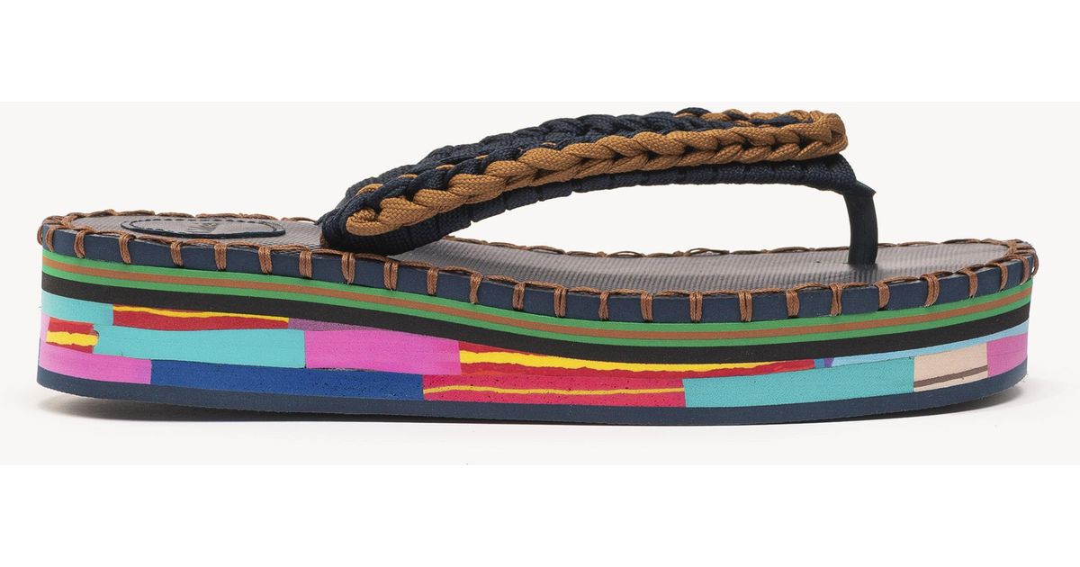 ChloÃ© Synthetic Lou Flip Flop in Blue - Brown 1 (Blue) - Lyst