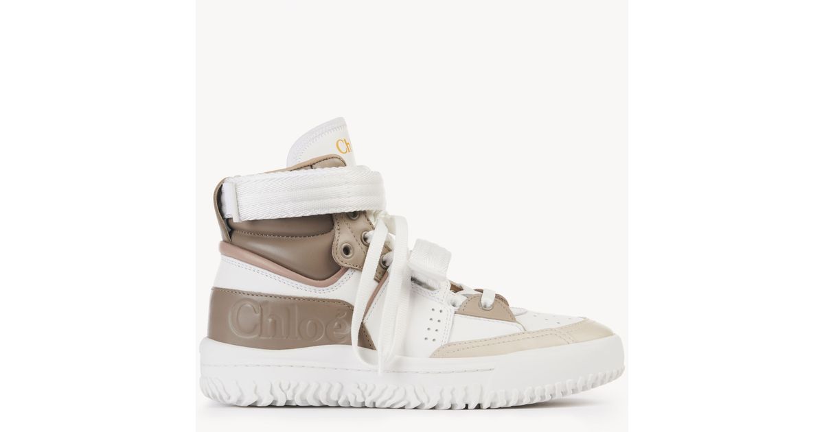chloe franckie leather sneakers