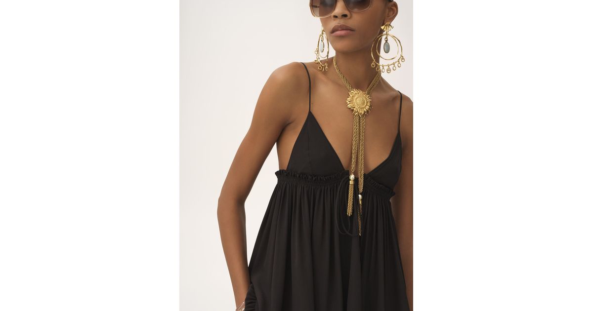 Chloé Thin-strap Gathered Mini Dress In Crêpe De Chine in