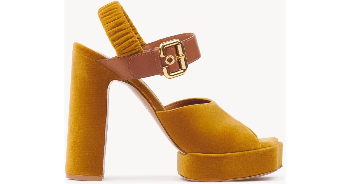 Chloé Aria Platform Sandal in Metallic | Lyst UK