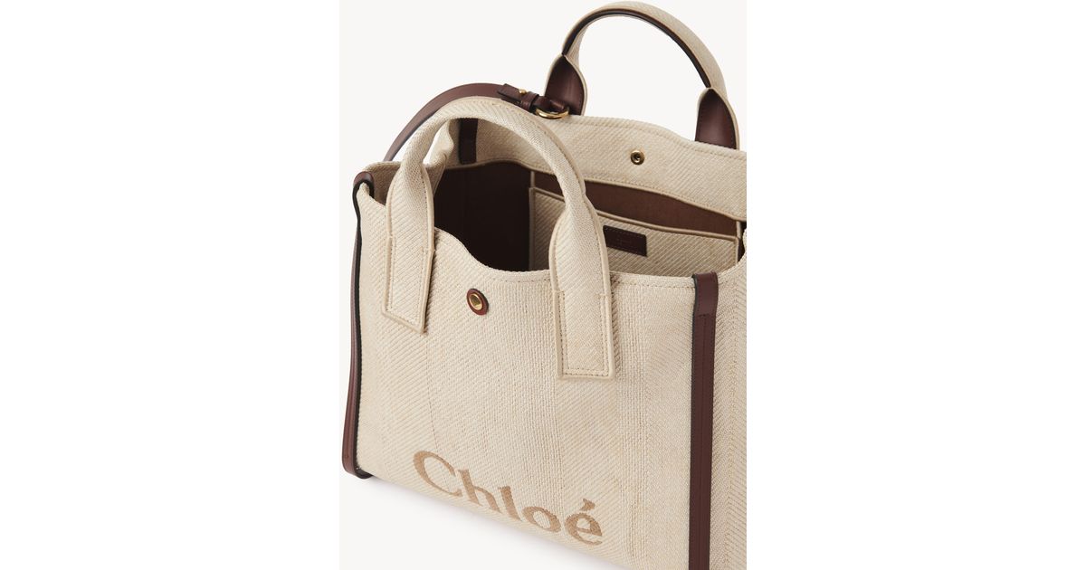 トートバッグ Chloe Structured Tote Bag With Rafia Effect Chloé Small Chloé Carry Tote Bag In Raffia Effect Fibers