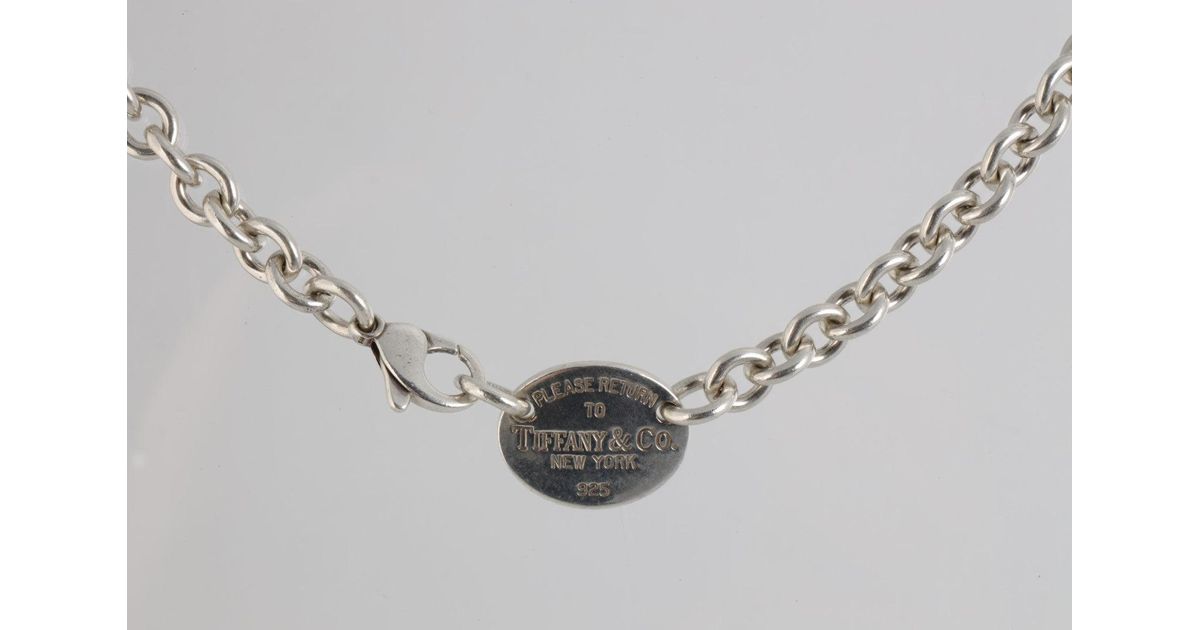 925 Silver Oval Tag Necklace (54.19g 