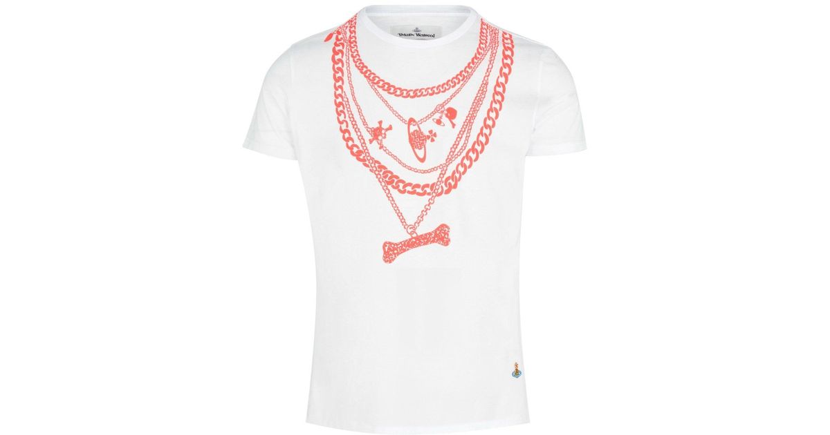 Vivienne Westwood Chain Peru T Shirt in White for Men | Lyst UK