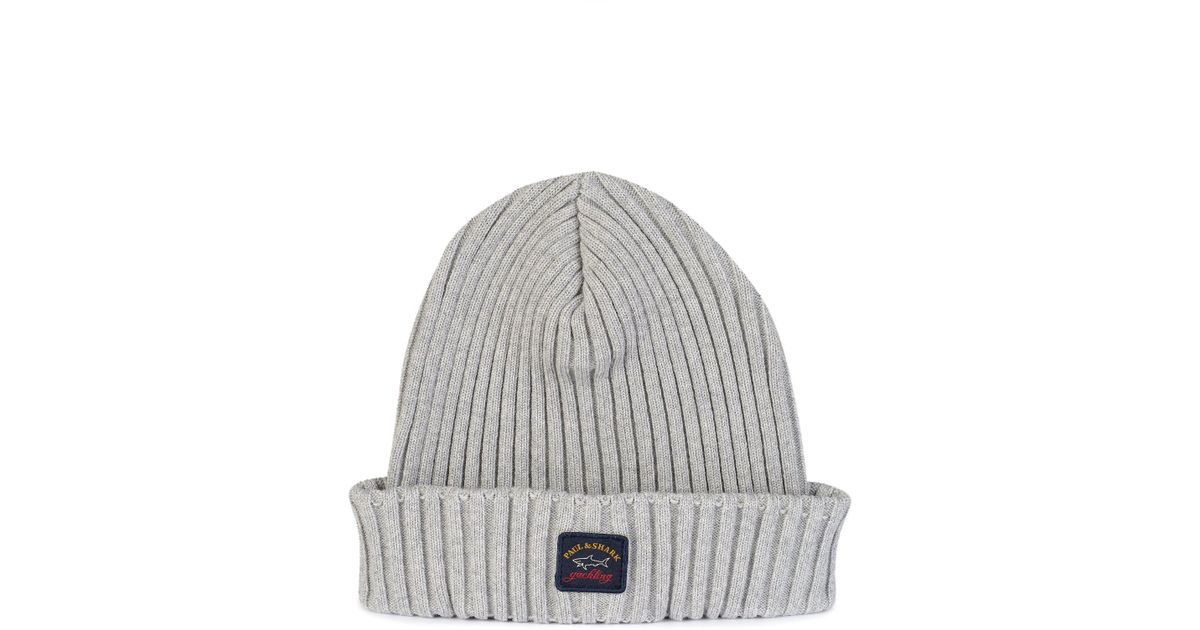 paul and shark beanie grey
