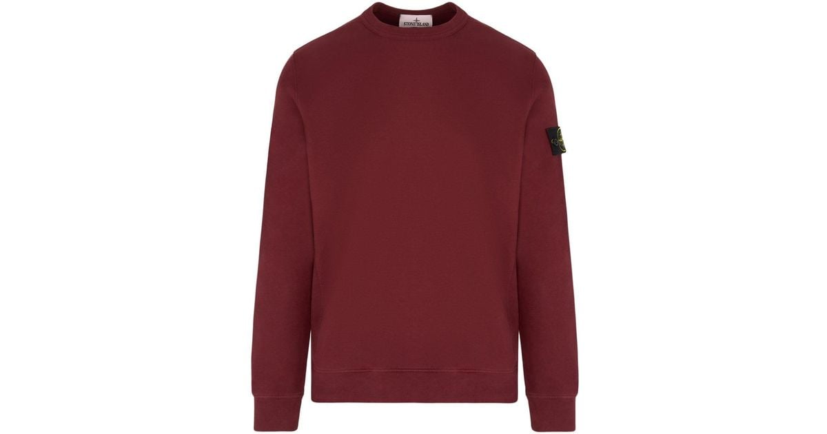 Stone Island S0a20 Compass Badge Sweatshirt in Red for Men Lyst UK