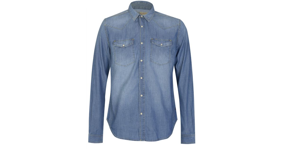 barbour denim shirt