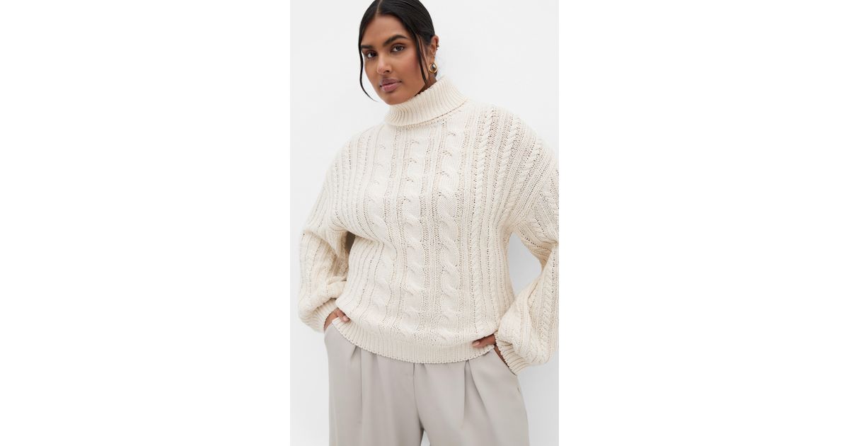 City Chic Plus Size Avah Sweater in White | Lyst