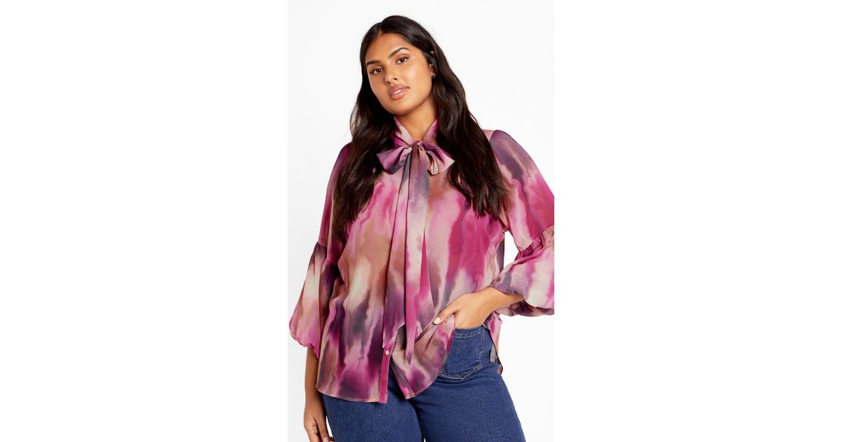 City Chic Plus Size Romance Rose Shirt in Red | Lyst