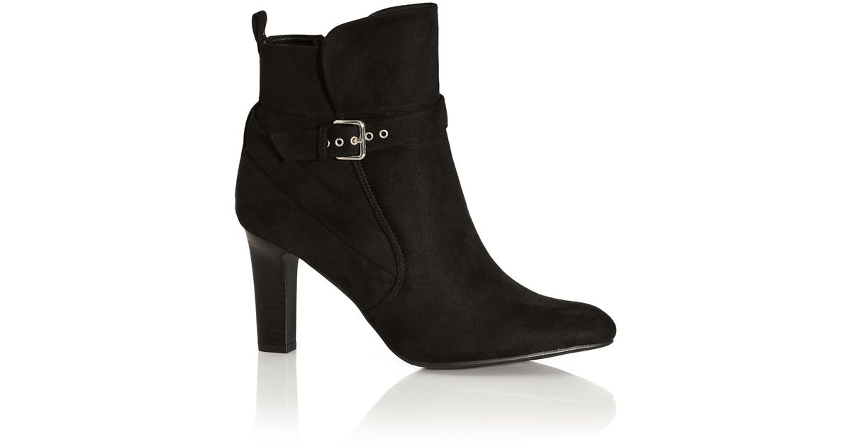 City Chic Plus Size Wide Fit Tara Ankle Boot in Black | Lyst