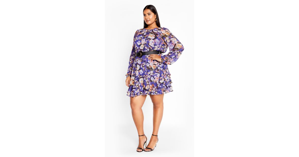 City Chic Plus Size Suzie Dress Royal Rose in Blue | Lyst